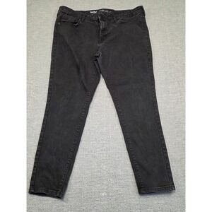 Mossimo Mid Rise Skinny Black Power Stretch Denim Jeans Womens 18S Short 34